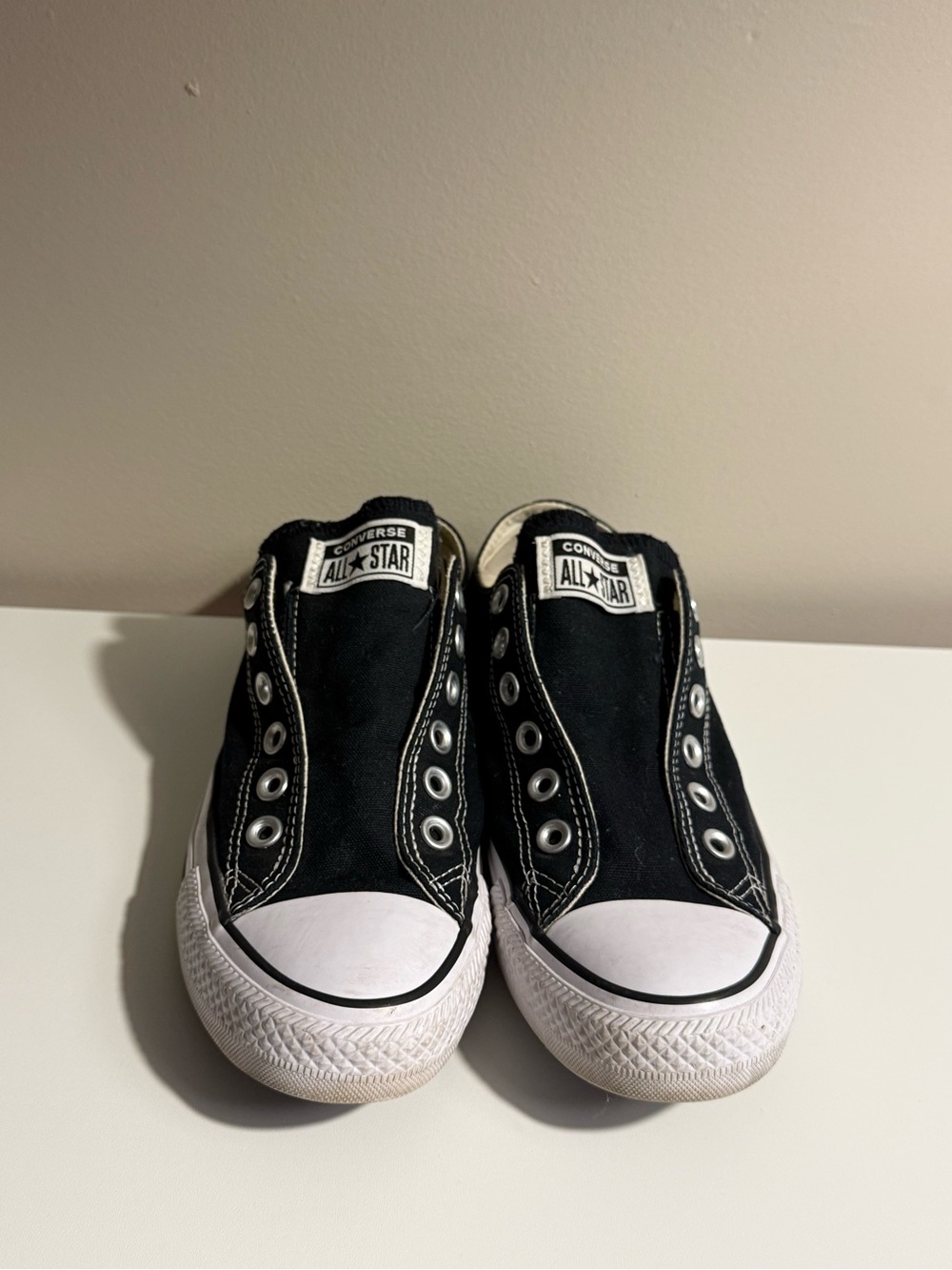 Converse Black & White Slip-On Low-Top Sneakers
